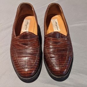 Well maintained Mezlan Platinum Savona  genuine lizard loafers used.